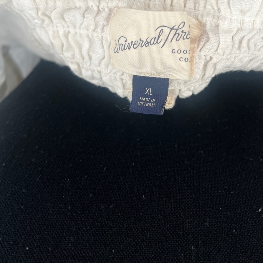 Universal Thread White Linen Blend Tie Front Crop Top Size XL NWT - Picture 7 of 7